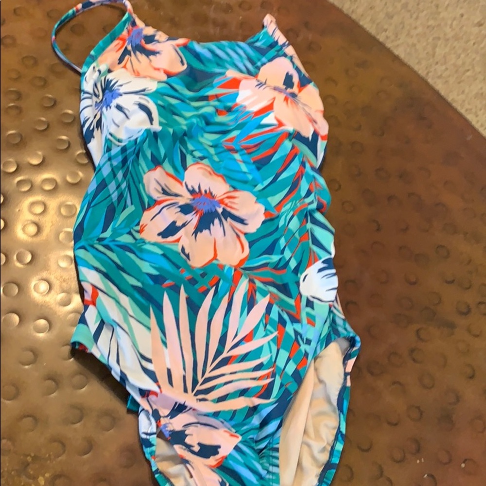 Kina Sola One Piece floral Bathing Suit Sz 12-14